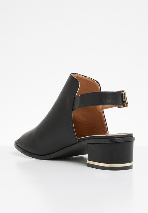 Jada - Slingback block heels - black