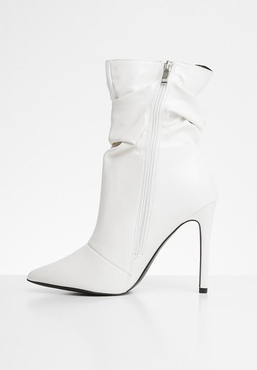 Public Desire - Adorn slouched heeled ankle boot - white 