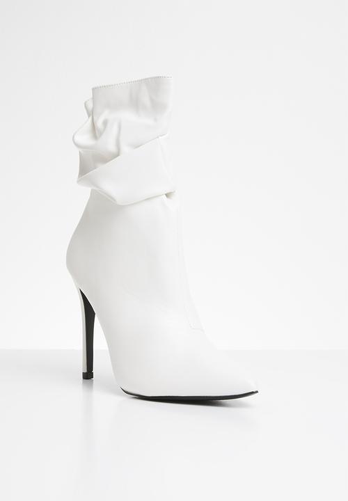 Public Desire - Adorn slouched heeled ankle boot - white 