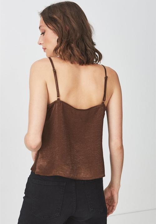 Cotton On - Delta cowl neck cami - brown