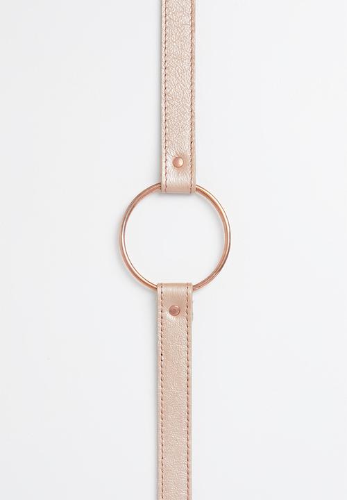 Superbalist - Ring detail leather belt - rose gold