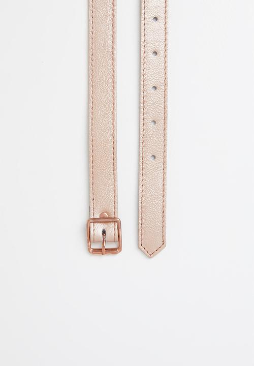 Superbalist - Ring detail leather belt - rose gold