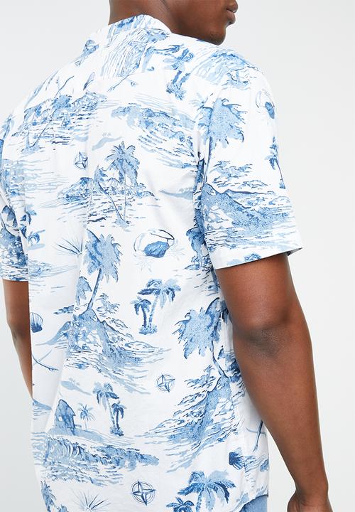 STYLE REPUBLIC - Captain revere collar shirt - white & blue