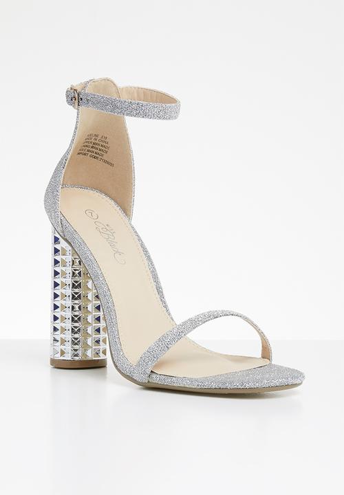 Miss Black - Adeline heel - silver