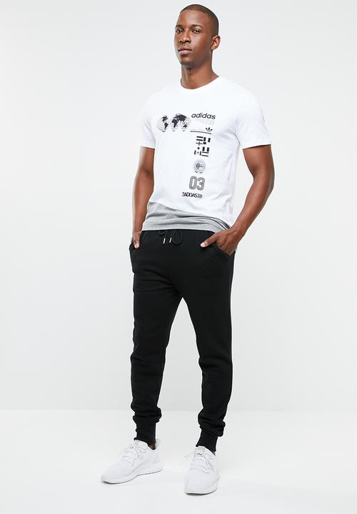 adidas Originals - Stacked bias tee - white