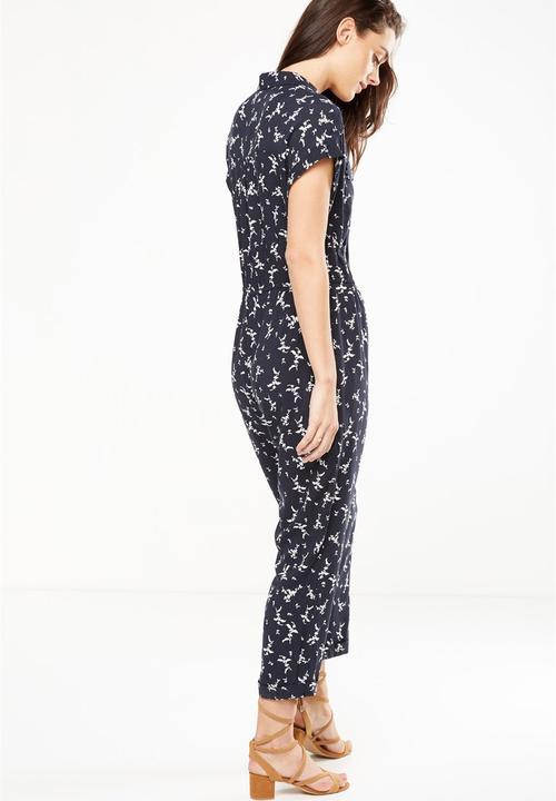 Cotton On - Woven short sleeve jumpsuit - navy 