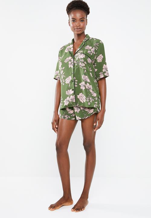 Superbalist - Sleep shirt & shorts set - khaki 