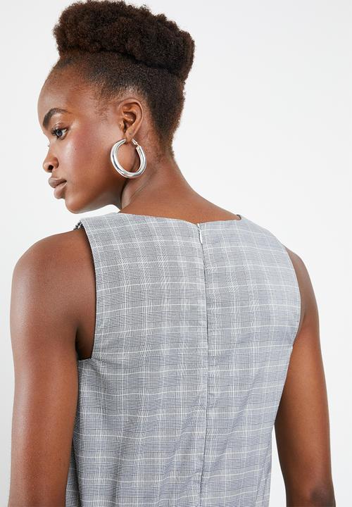 Superbalist - Check jumpsuit with drawstring detail - black 
