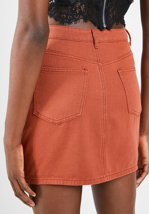 Missguided - A line denim mini skirt - brown
