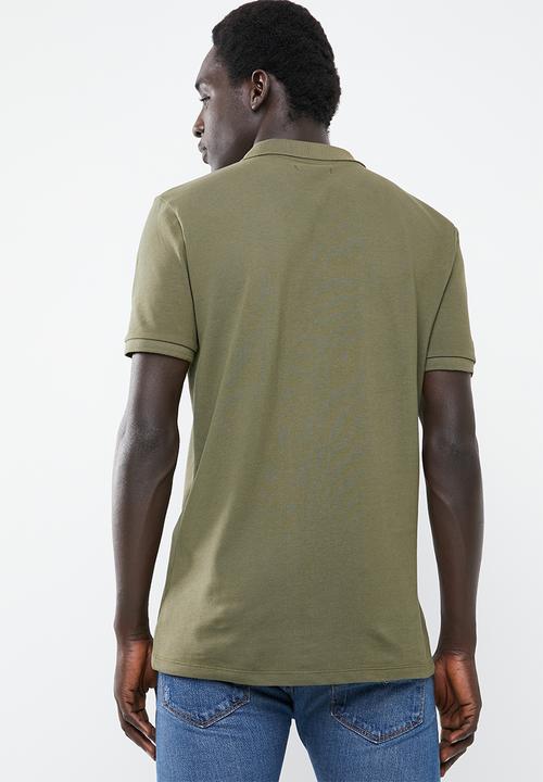 Superbalist - Pique short sleeve slim fit polo 2-pack tees - olive & burgundy 