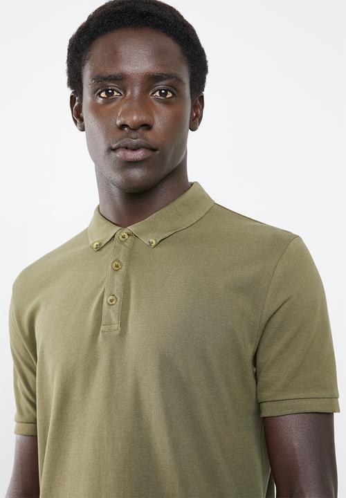 Superbalist - Pique short sleeve slim fit polo 2-pack tees - olive & burgundy 