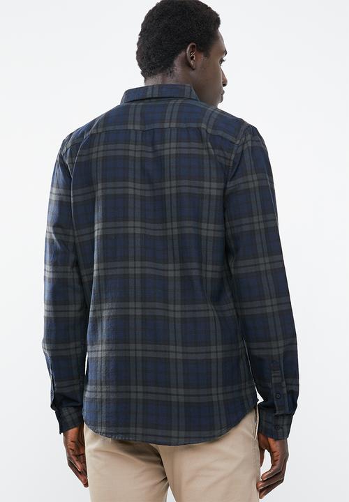 New Look - Long sleeve shirt with check pattern - green & blue 