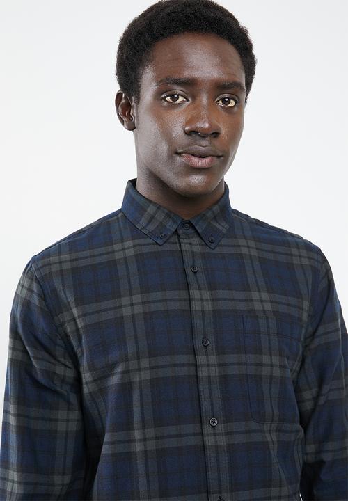 New Look - Long sleeve shirt with check pattern - green & blue 