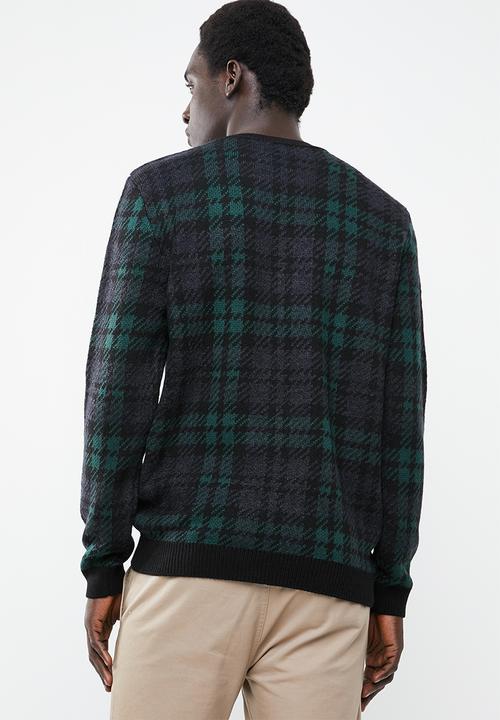 New Look - Check crew neck knitted jumper - multi