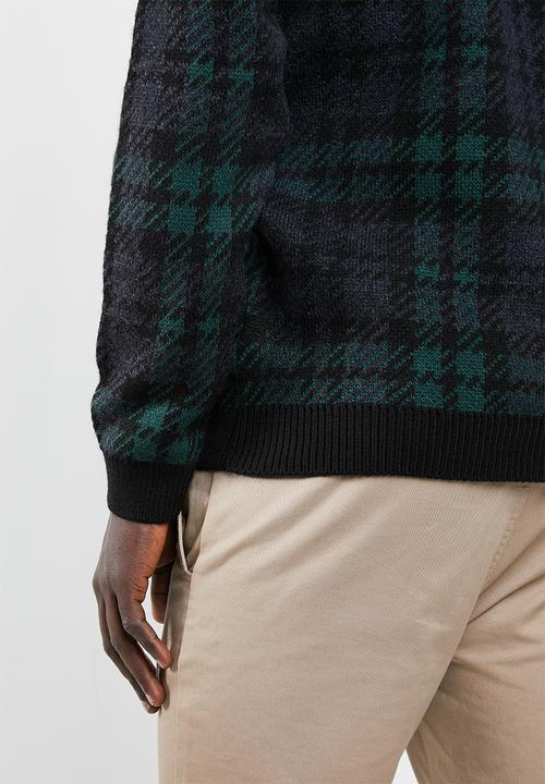 New Look - Check crew neck knitted jumper - multi