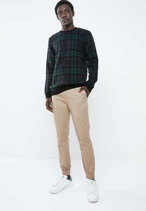 New Look - Check crew neck knitted jumper - multi