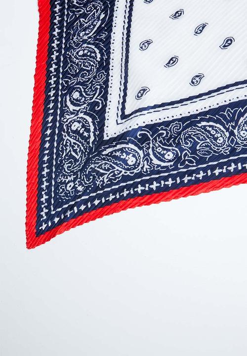 Joy Collectables - Bandana print scarf - white, red & blue
