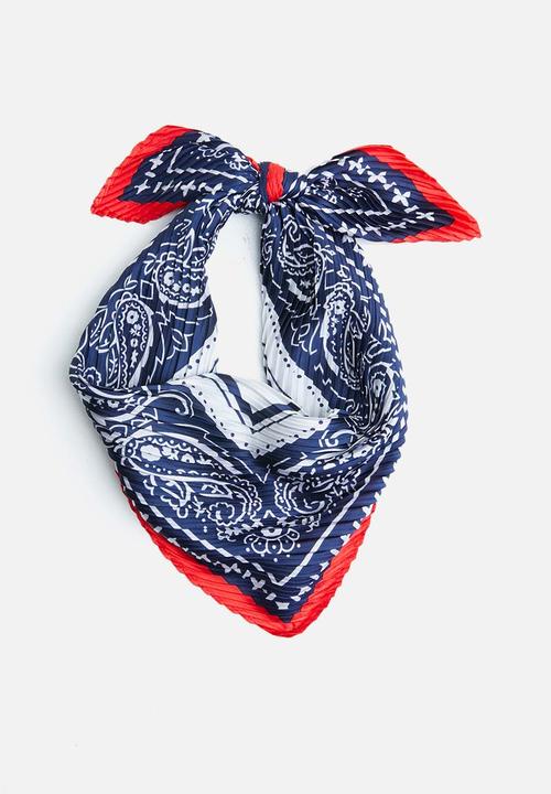 Joy Collectables - Bandana print scarf - white, red & blue