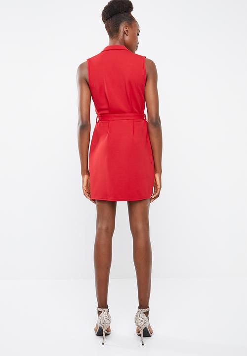 Missguided - Sleeveless blazer dress - red