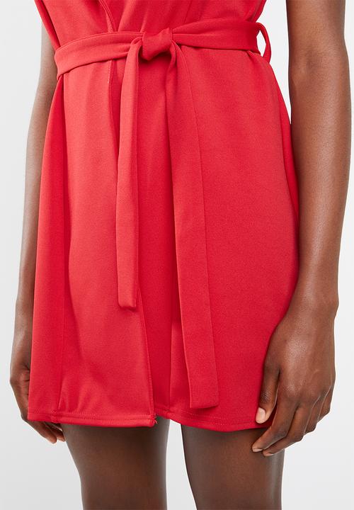 Missguided - Sleeveless blazer dress - red