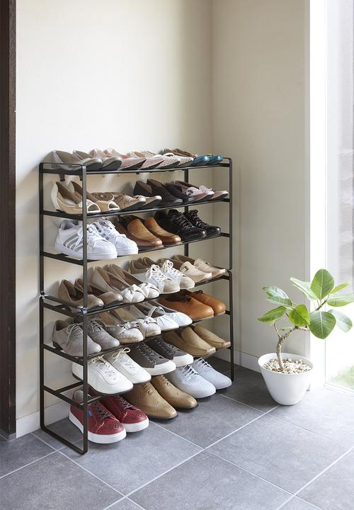 Yamazaki - Expandable 3 tier shoe rack - black