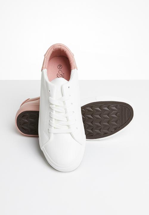 Miss Black - Miki sneakers - pale pink & white 