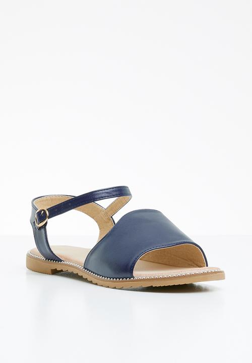 edit - Studded ankle strap sandals - navy