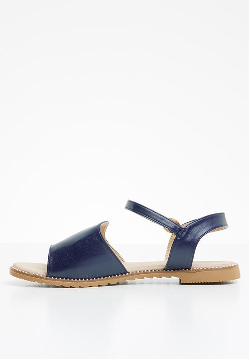 edit - Studded ankle strap sandals - navy