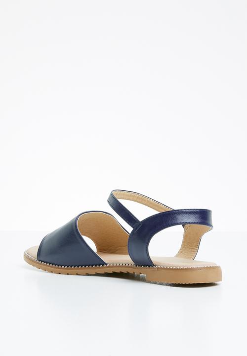 edit - Studded ankle strap sandals - navy