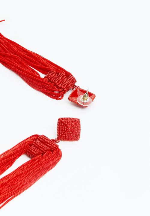 Superbalist - Sienna tassel earrings - red