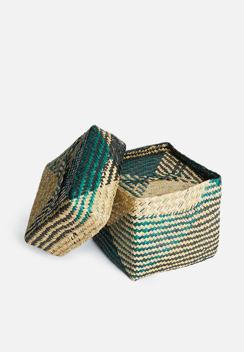 Sixth Floor - Delta storage basket set of 2 - green