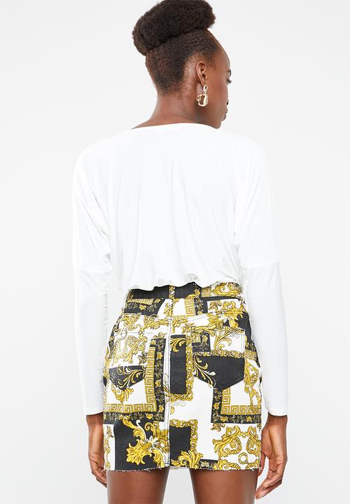 Missguided - Jersey blouse bodysuit - white