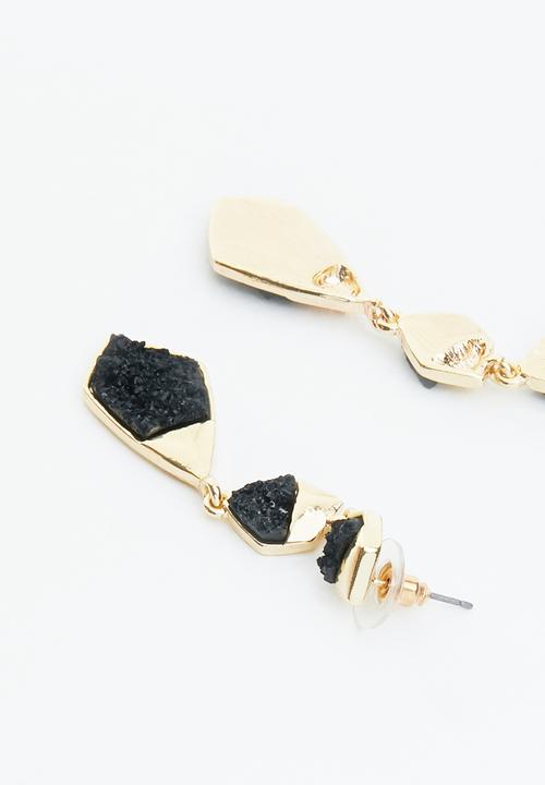 Superbalist - Rae statement earrings - gold & black