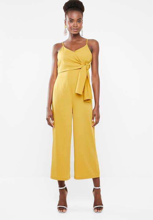 mustard culotte jumpsuit