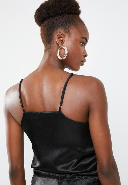 Missguided - Silky cargo cami jumpsuit - black