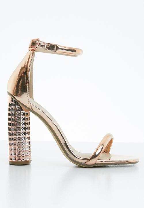 Miss Black - Lucia ankle strap heels - rose gold