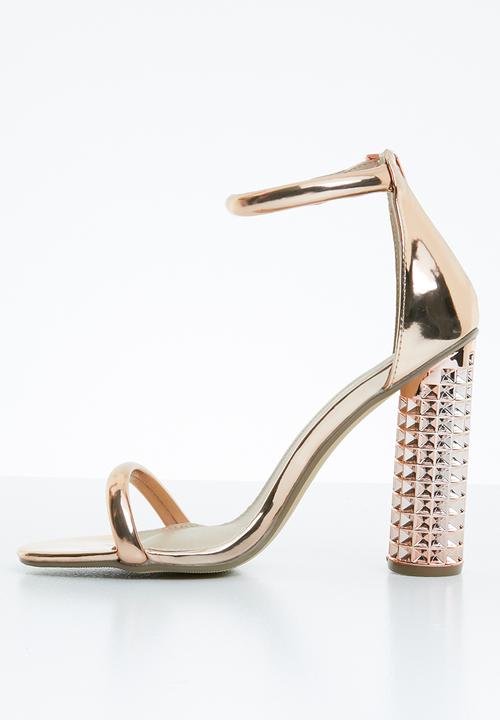 Miss Black - Lucia ankle strap heels - rose gold