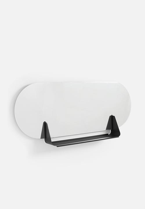 Smart Shelf - Pill mirror shelf - black