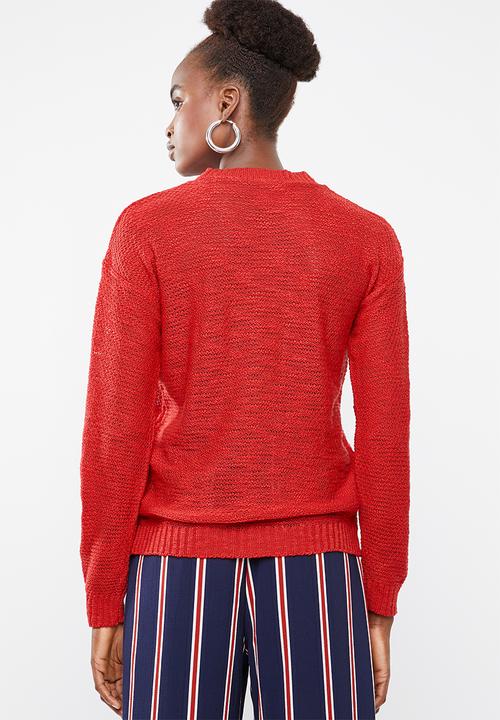 Superbalist - Scoop neck knit - red