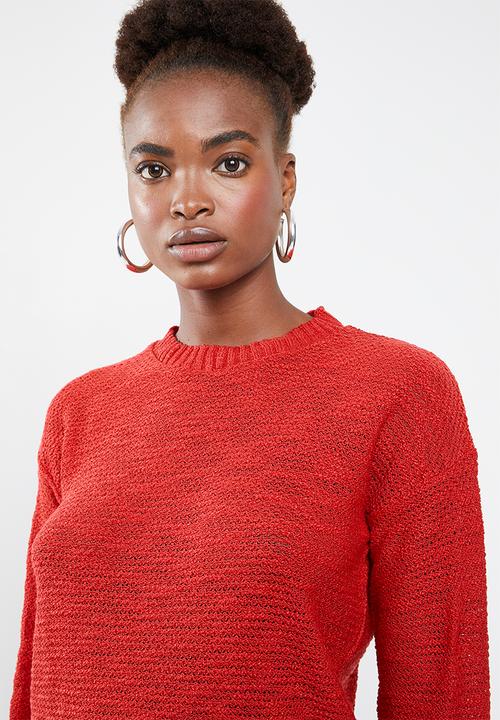 Superbalist - Scoop neck knit - red