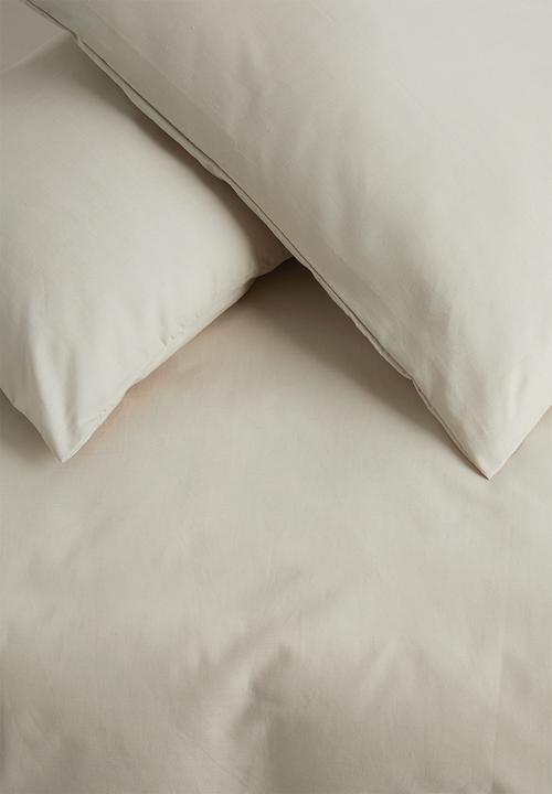 Sixth Floor - Polycotton duvet cover set - stone