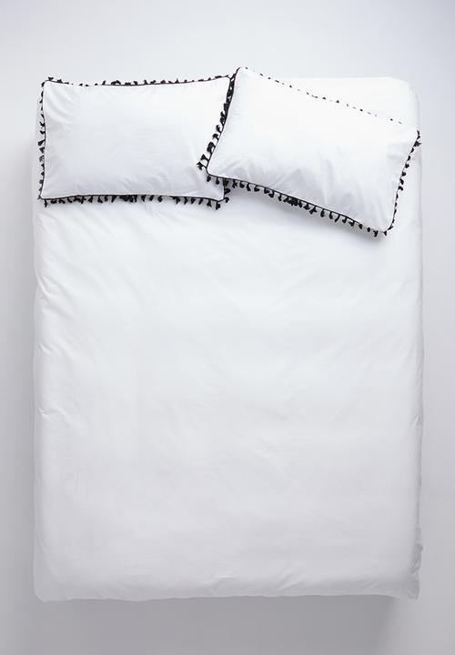 Sixth Floor - Tassel trim duvet set - black 