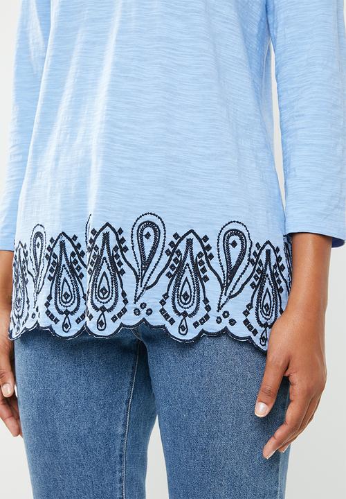 edit - 3/4 sleeve blouse - blue