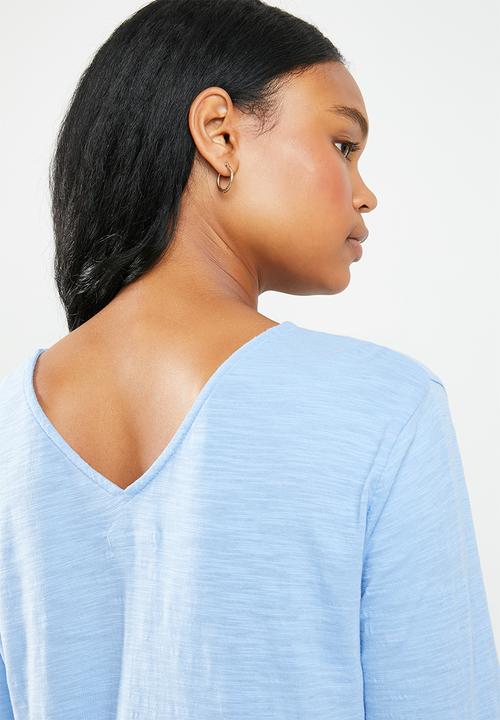 edit - 3/4 sleeve blouse - blue