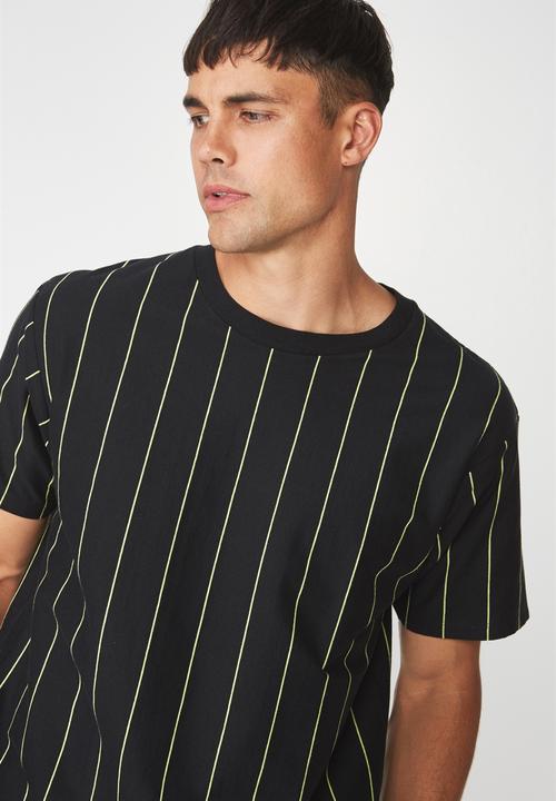 Cotton On - Stripe downtown loose fit tee - black