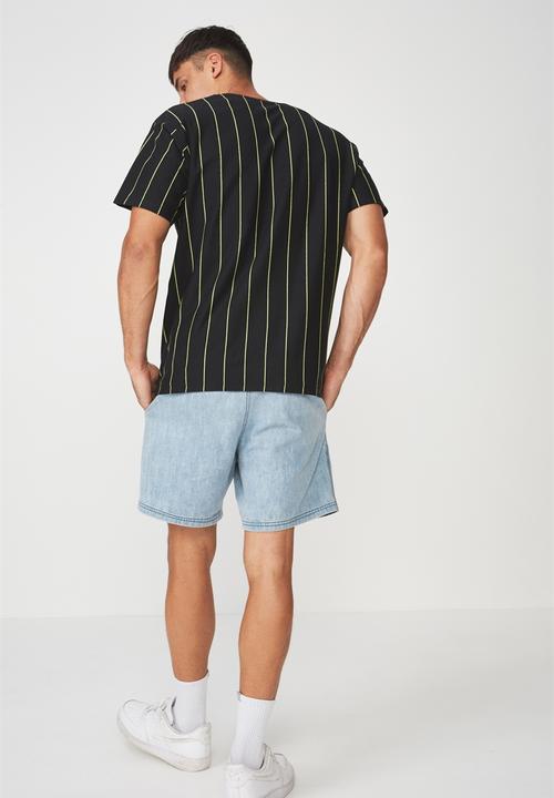 Cotton On - Stripe downtown loose fit tee - black