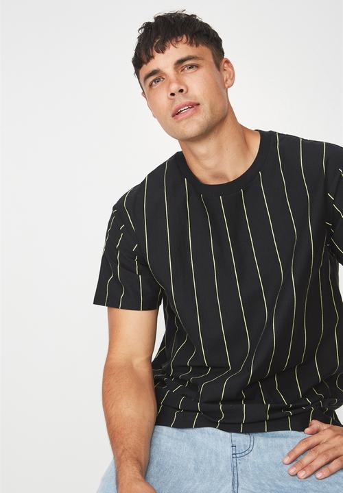 Cotton On - Stripe downtown loose fit tee - black