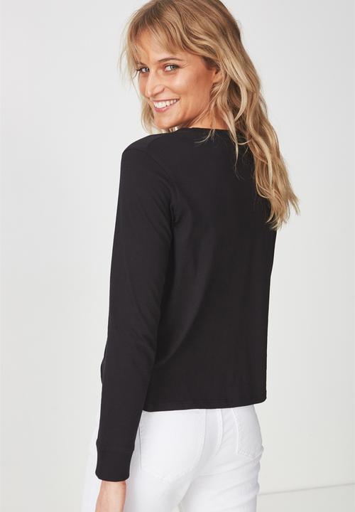 Cotton On - Tbar Tammy chopped graphic tee - black