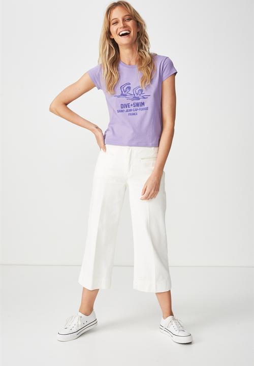 Cotton On - Tbar rachel graphic tee - purple