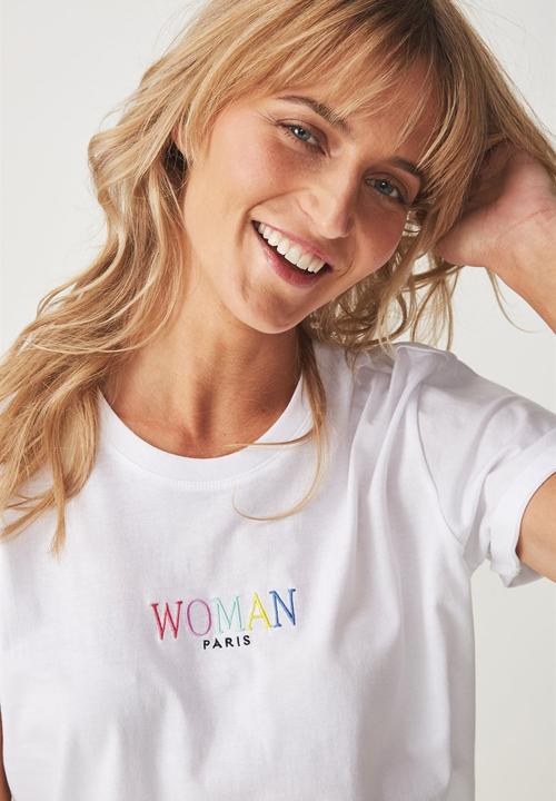 Cotton On - Tbar fox woman paris graphic tee - white